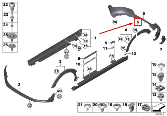 new mini clubman f54 rear right wheel arch cover 7401058 51777401058 original
