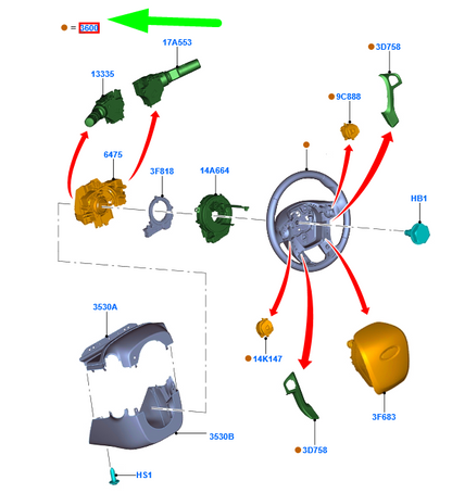 new ford ranger mk3 steering wheel 2238133 ab39-3600-hd3zhe original