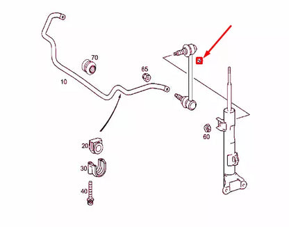 NEW MERCEDES-BENZ C W203 FRONT TORSION BAR STABILIZER LINK A2033202889 ORIGINAL