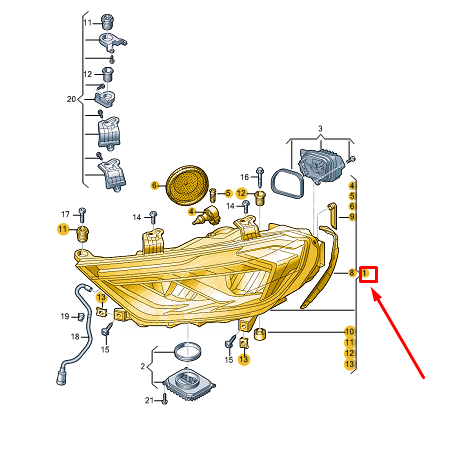 new audi a1 gb front left headlight lhd 82a941773b original