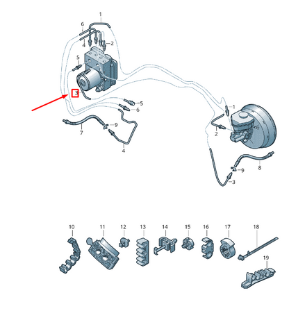 new vw touareg 7p mk2 hydraulic system to junction brake line 7p0614721e