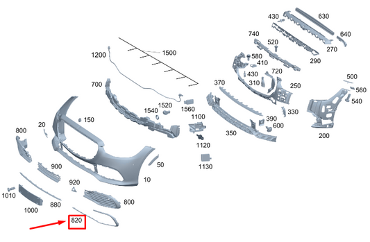 new mercedes-benz s w223 front right lower bumper trim strip a2238852002