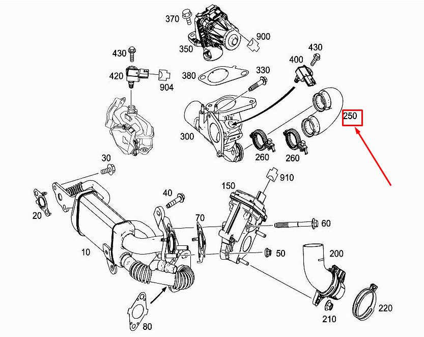 new mercedes-benz citan w415 exhaust gas recirculation line a6071400008 original
