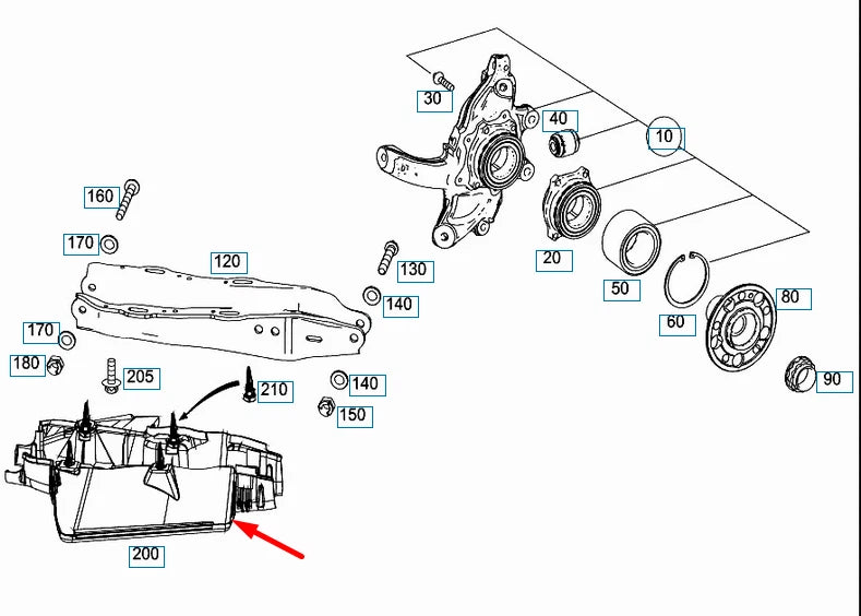 NEW MERCEDES-BENZ S-CLASS W222 REAR LEFT WISHBONE COVER A2223520391