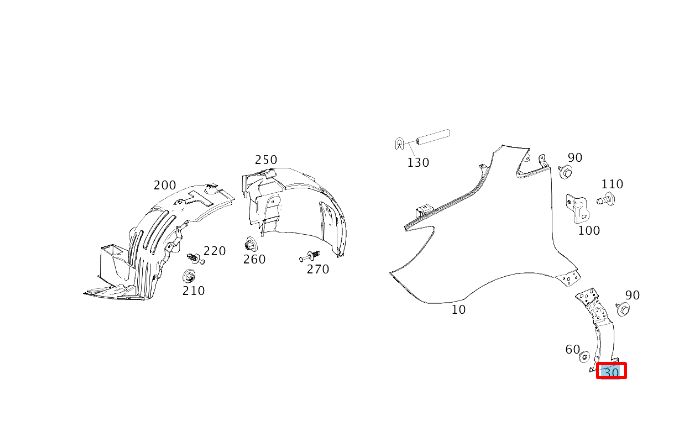 NEW MB SPRINTER W907 W910 FRONT LEFT FENDER HOLDER A9108802800 ORIGINAL