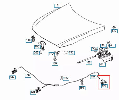 NEW MB C-CLASS W205 BONNET HOOD INTERIOR RELEASE HANDLE A2048800900 ORIGINAL