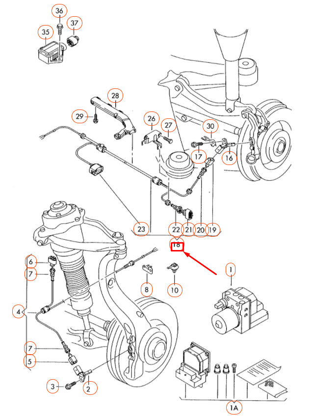 new audi a8 d3 rear abs sensor wiring harness 4e0927904f original