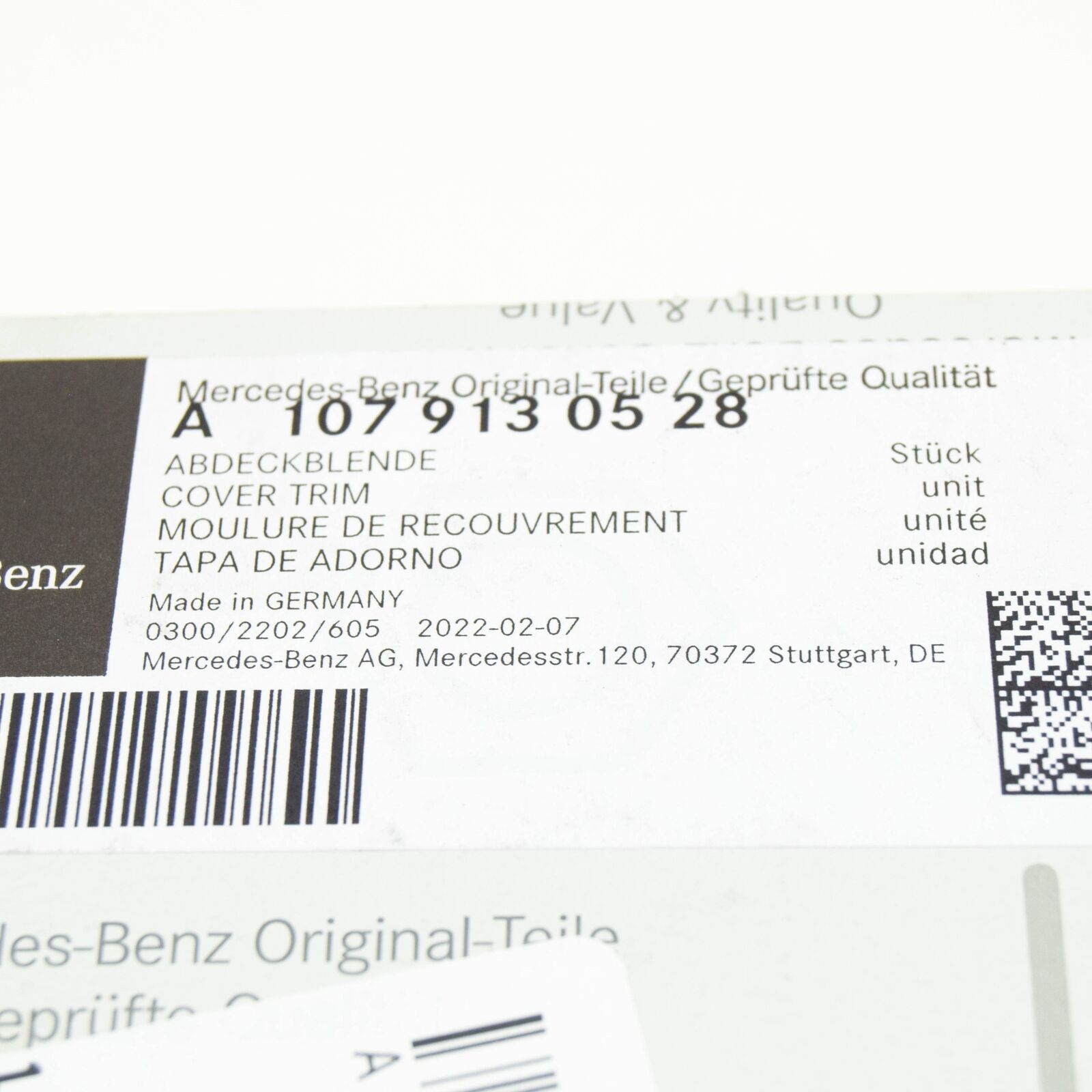 NEW MB SL C107 FRONT LEFT SEAT HINGE COVER A1079130528 ORIGINAL