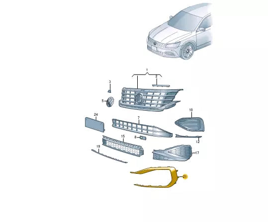 NEW VOLKSWAGEN PASSAT ALLTRACK B8 FRONT BUMPER LEFT TRIM 561853211B041 ORIGINAL