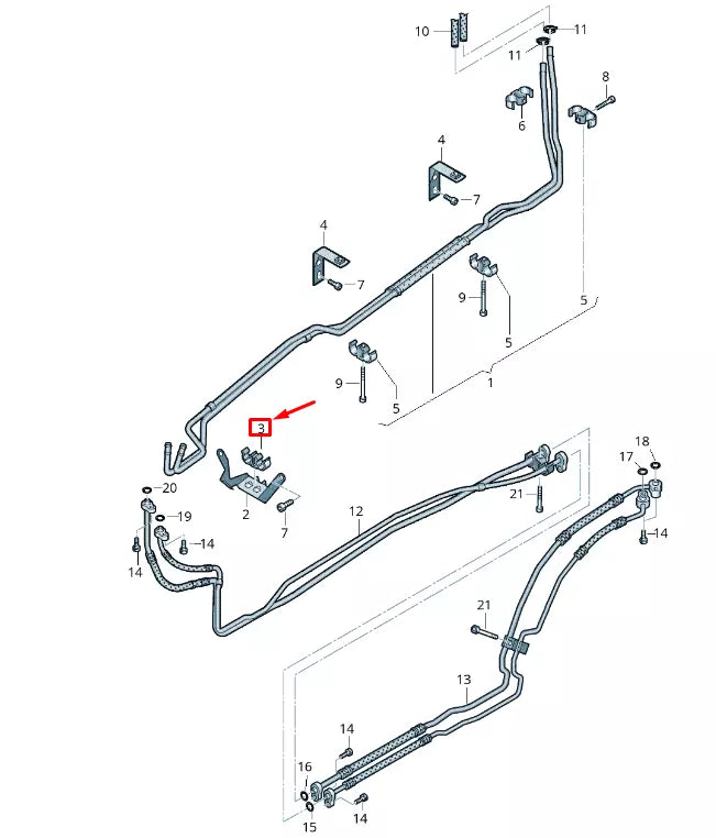NEW VW TOUAREG 7P MK2 COOLANT PIPE REAR BRACKET 7L0820757