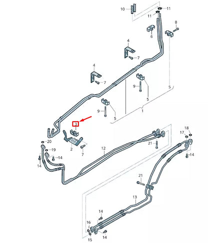 NEW VW TOUAREG 7P MK2 COOLANT PIPE REAR BRACKET 7L0820757