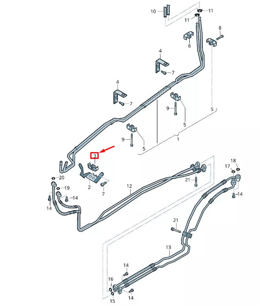 NEW VW TOUAREG 7P MK2 COOLANT PIPE REAR BRACKET 7L0820757