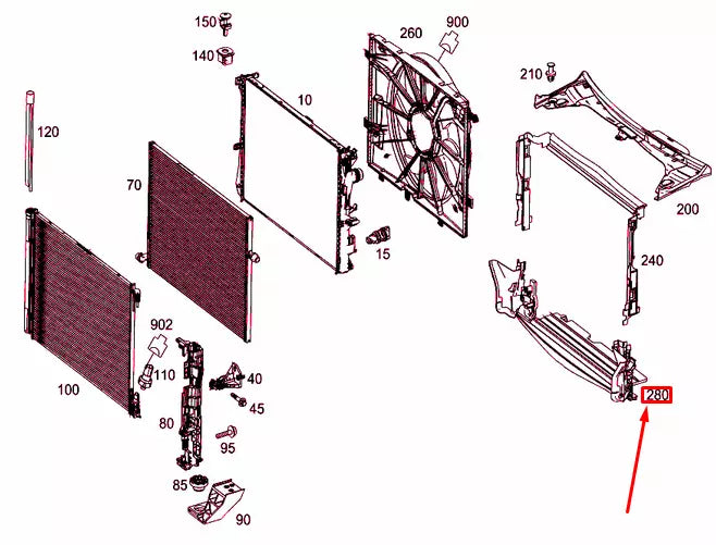 NEW MERCEDES-BENZ C W205 RADIATOR BOTTOM AIR DUCT A2055050330 ORIGINAL