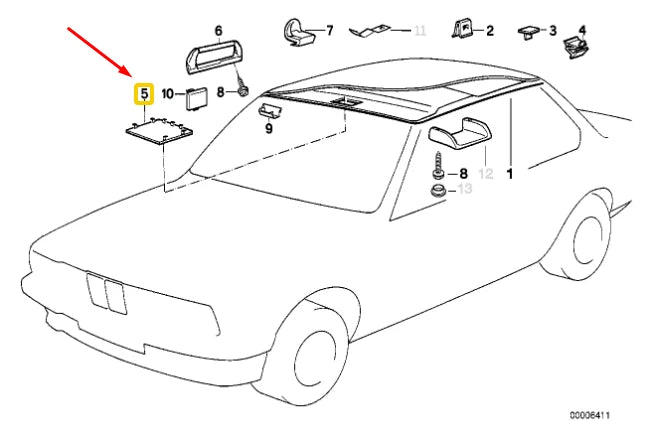 NEW BMW 5 E34 FRONT SUNROOF COVER 1973471 51441973471 ORIGINAL