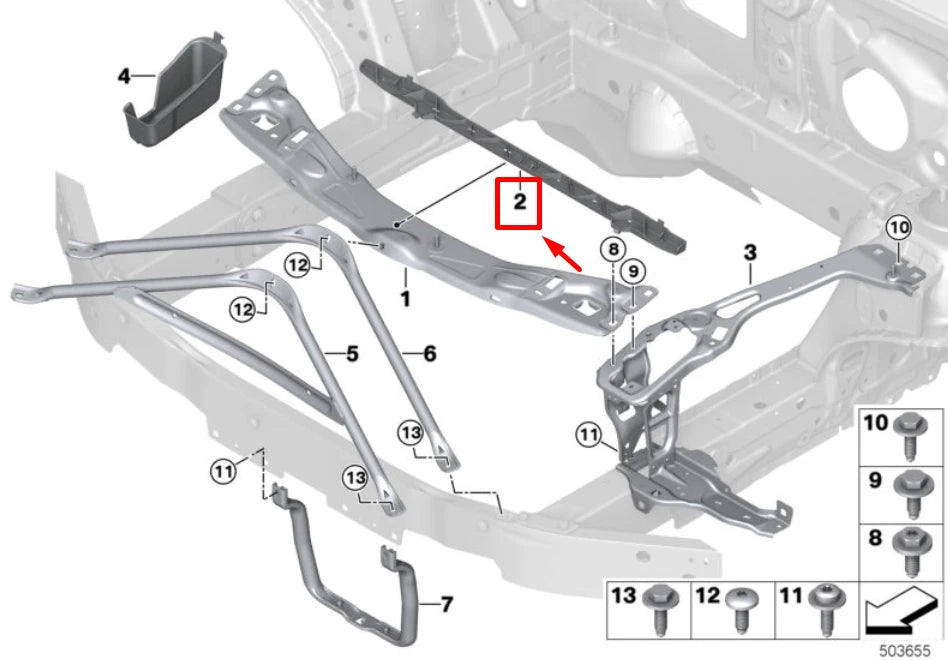 NEW BMW F40 UPPER RADIATOR SEAL 51647485268 7485268 ORIGINAL