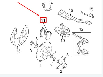 NEW VOLKSWAGEN BEETLE 9C REAR WHEEL BRAKE PAD SET 6C0698451A