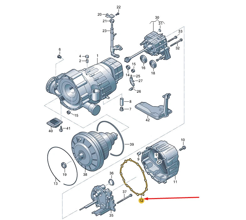 NEW AUDI A4 B8 TRANSMISSION CASE GASKET 0AW301475B ORIGINAL