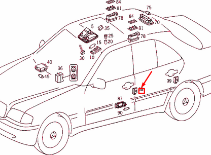 NEW MERCEDES-BENZ C W202 FRONT LEFT DOOR CONTACT SWITCH LHD A2028209510 ORIGINAL