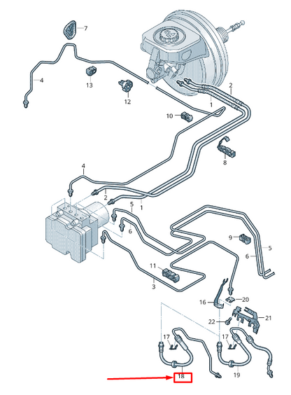 NEW AUDI A5 SPORTBACK F5 FRONT RIGHT BRAKE HOSE 8W0611708H ORIGINAL