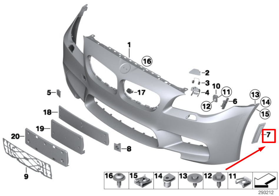 new bmw 5 f10 front left side marker light 8047527 63148047527 original