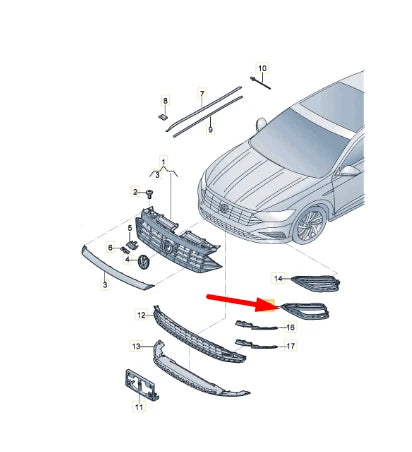 NEW VOLKSWAGEN JETTA MK7 FRONT RIGHT GRILLE 17A853666P9B9