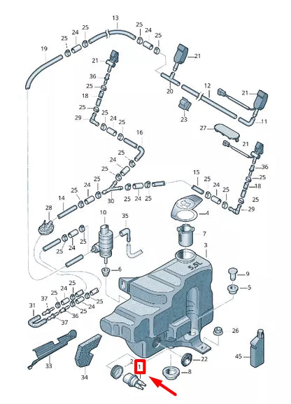 NEW AUDI A1 8X WINDSCREEN WASHER WATER LEVEL SWITCH 7M0919376 ORIGINAL