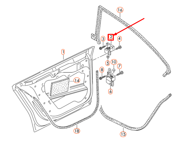 NEW VOLKSWAGEN CC REAR RIGHT DOOR UPPER HINGE 3C4833402D ORIGINAL