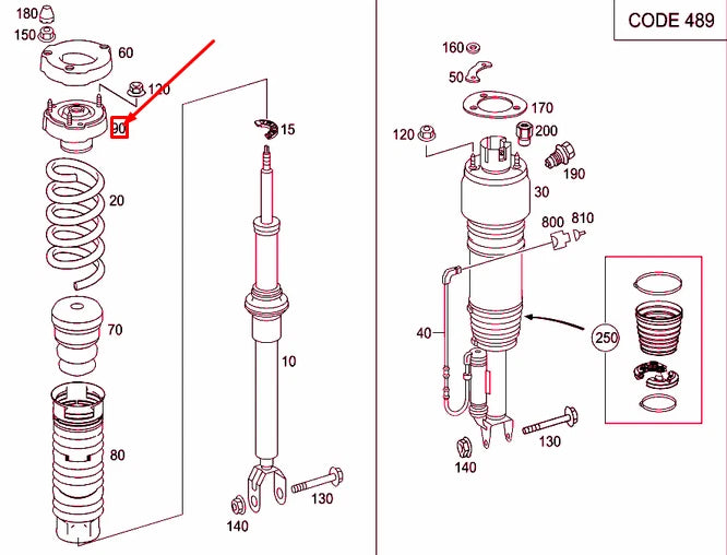 NEW MERCEDES-BENZ E W211 FRONT STRUT SPRING PLATE A2113200026 ORIGINAL