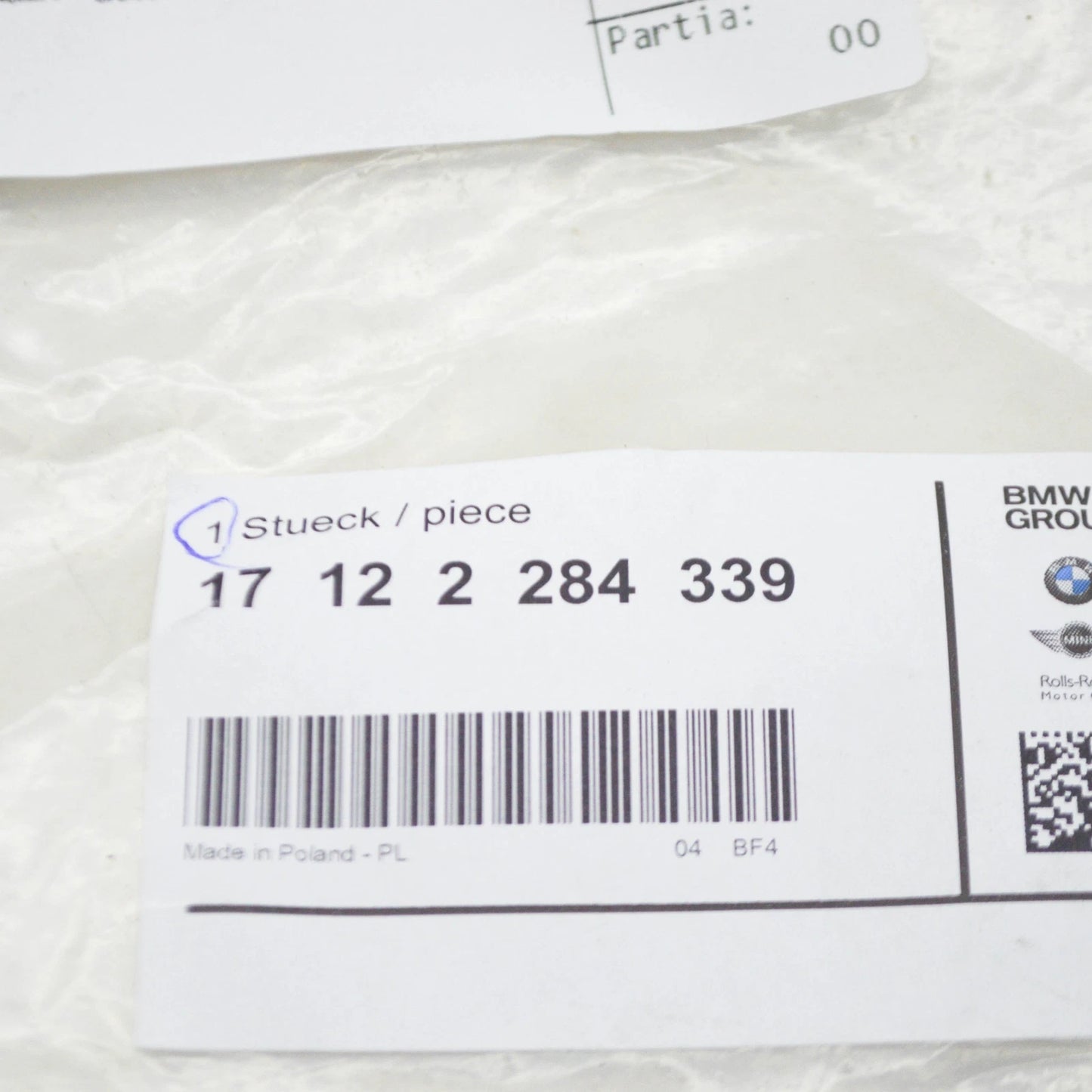 NEW BMW M5 F10 ENGINE WATER COOLANT HOSE PIPE 17122284339 ORIGINAL