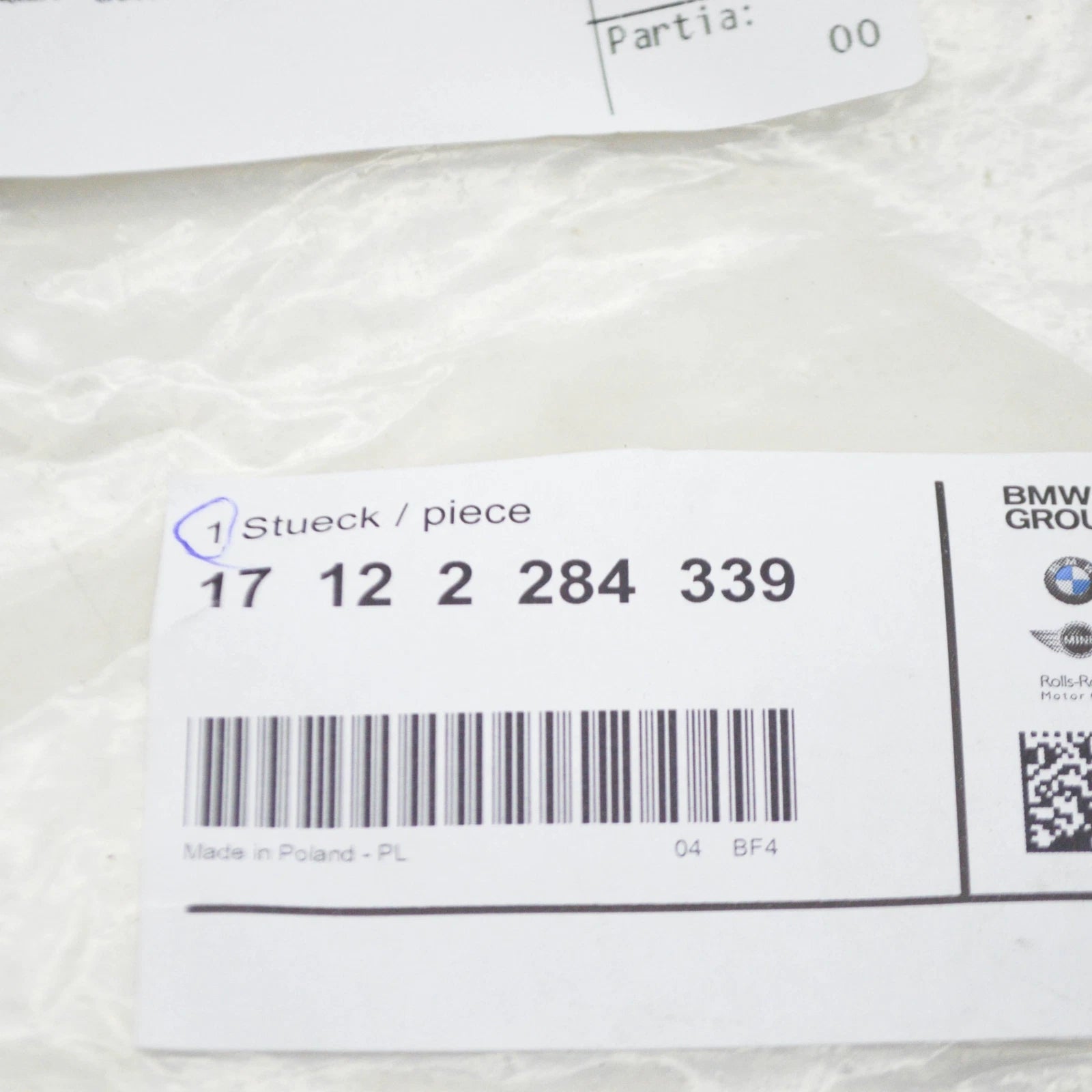 NEW BMW M5 F10 ENGINE WATER COOLANT HOSE PIPE 17122284339 ORIGINAL