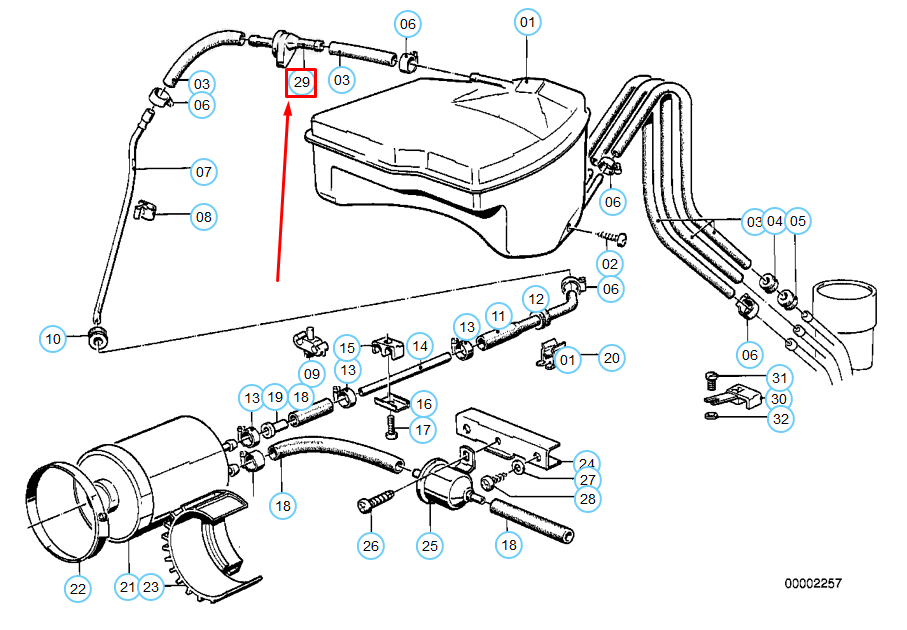 new bmw 6 e24 coupe fuel evap valve 16131177389 original