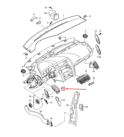 NEW AUDI Q7 4L DASHBOARD LEFT AIR VENT 4L0820901R H77
