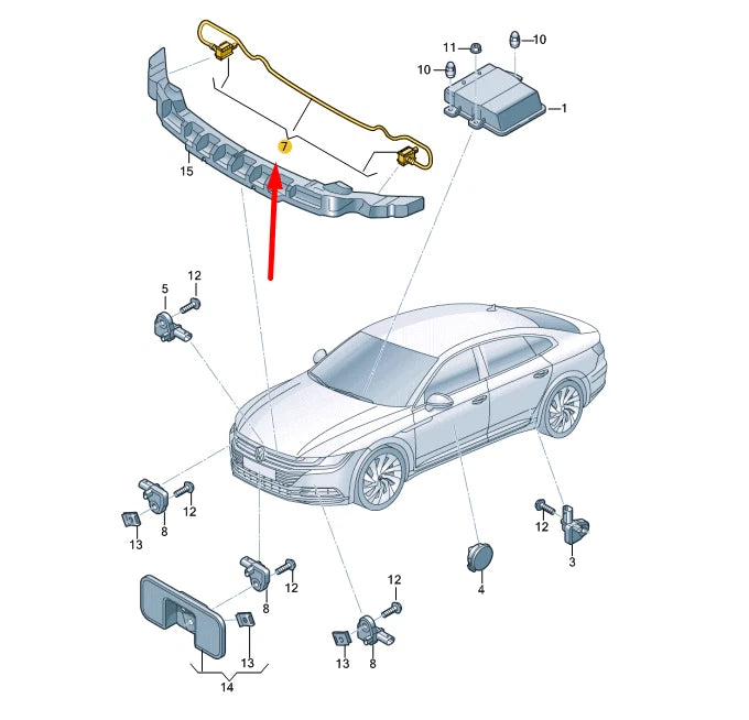 NEW VW ARTEON 3H7 FRONT CRASH PRESSURE SENSOR 3G8959109B ORIGINAL