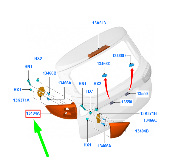 new ford c-max mk2 rear left outer taillight 1767530 am51-13405-bf original