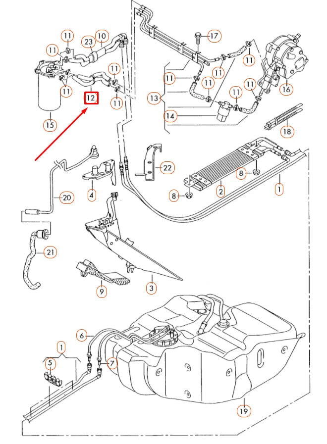 NEW VOLKSWAGEN GOLF 1K MK5 FEED/RETURN FUEL HOSE PIPE 1K0130307L ORIGINAL