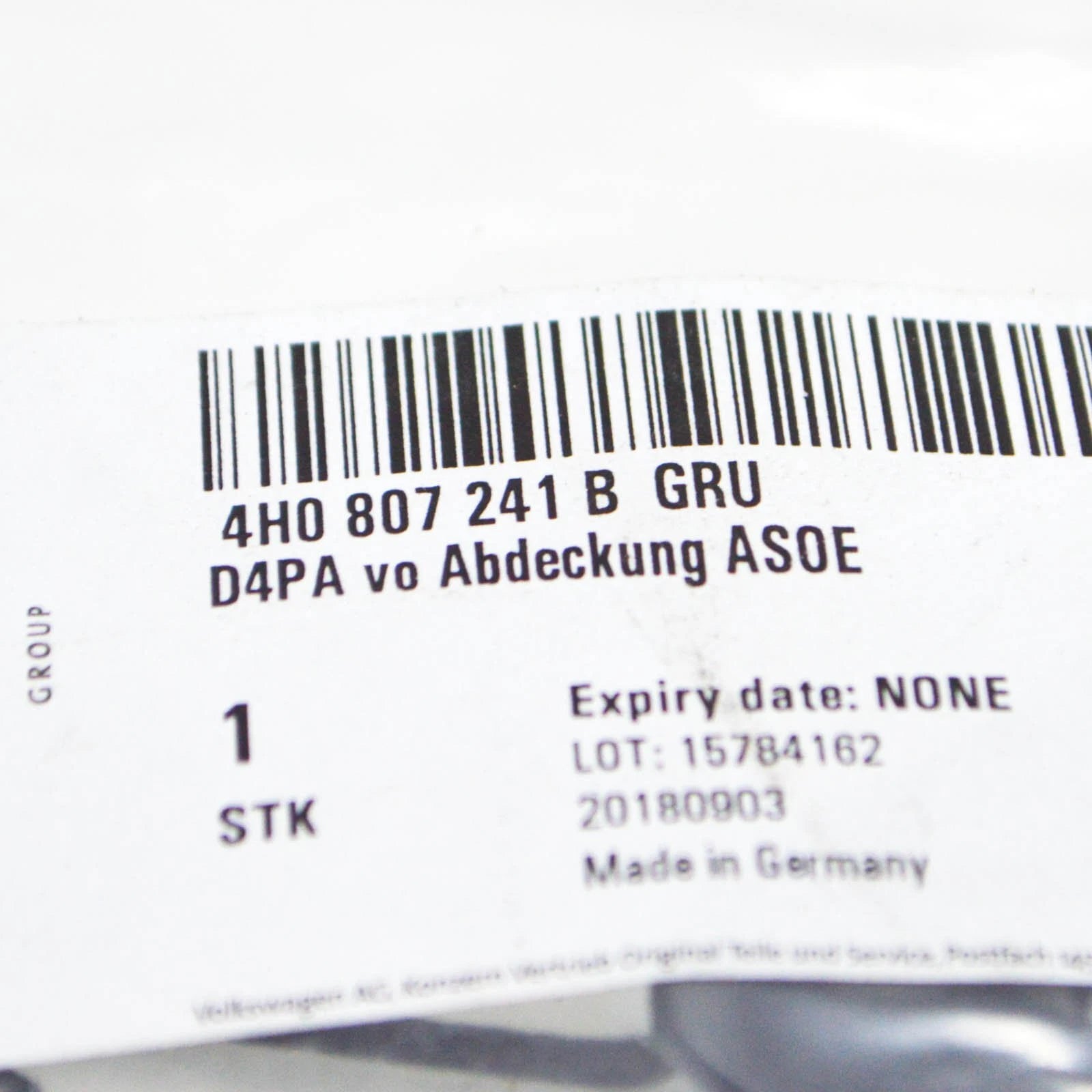 NEW AUDI A8 D4 FRONT BUMPER TOW EYE COVER 4H0807241BGRU ORIGINAL