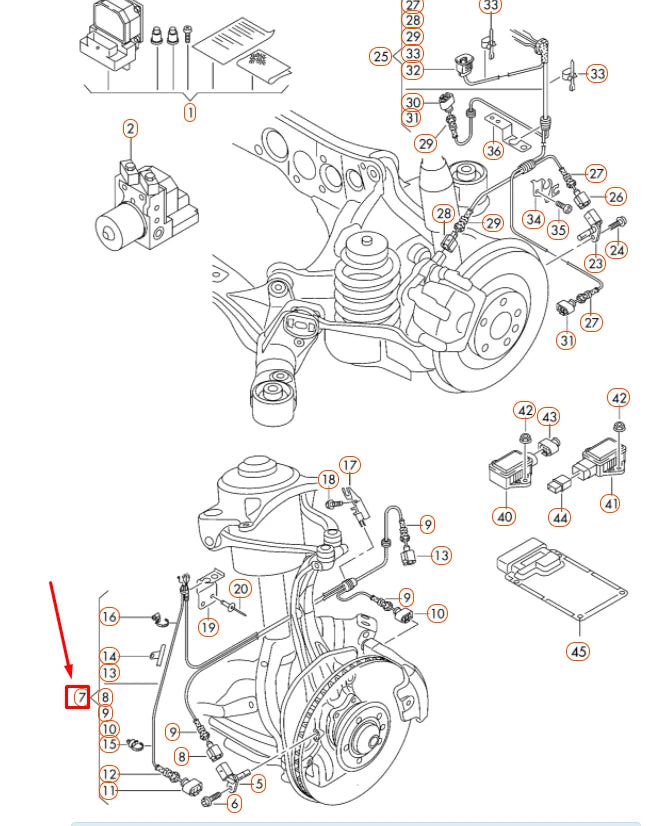 NEW AUDI A4 B8 FRONT LEFT SPEED SENSOR WIRING SET 8K0972251C