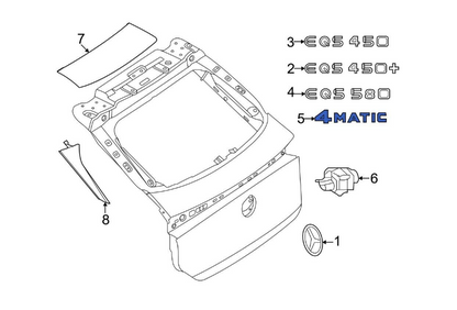 NEW MERCEDES-BENZ EQS V297 REAR BOOTLID BADGE A2978170500 ORIGINAL