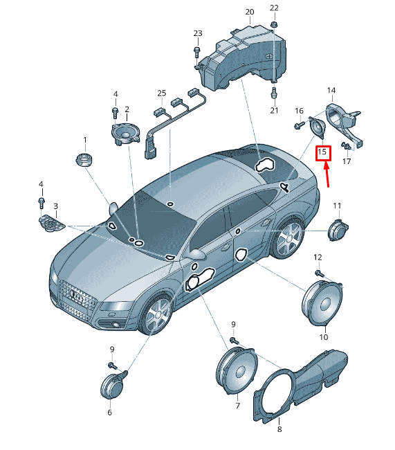 new audi a6 avant c7 rear door sound speaker 4g9035825 original