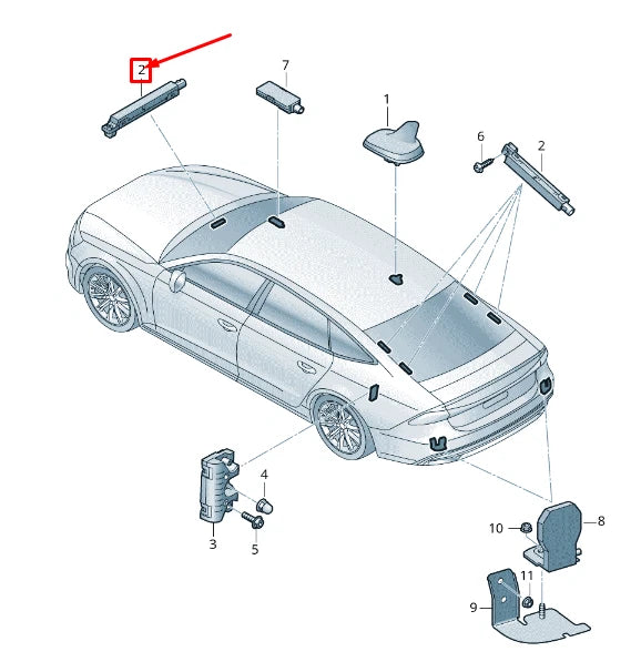 NEW AUDI RS7 SPORTBACK 4K RIGHT BOOTLID ANTENNA AMPLIFIER 4K8035225