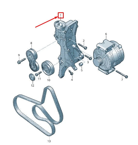 NEW AUDI A4 AVANT B8 ALTERNATOR AND AC COMPRESSOR BRACKET 06H903143H ORIGINAL
