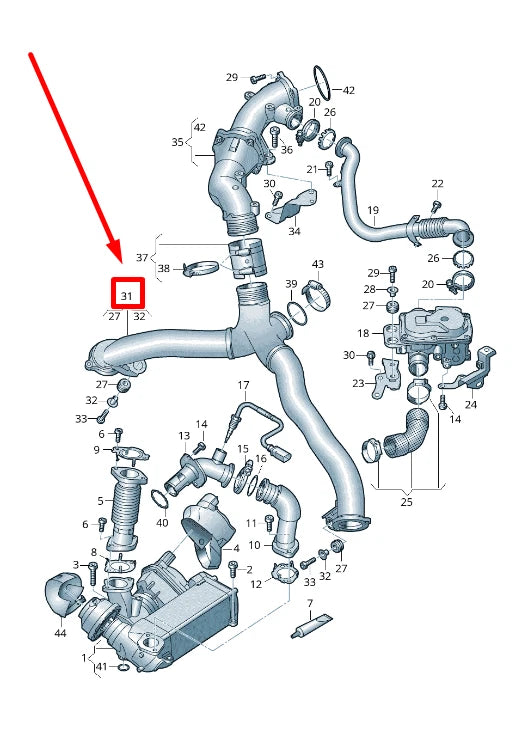 NEW AUDI Q7 4M LEFT VACUUM PRESSURE PIPE 057145673K ORIGINAL