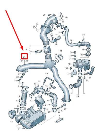 NEW AUDI Q7 4M LEFT VACUUM PRESSURE PIPE 057145673K ORIGINAL