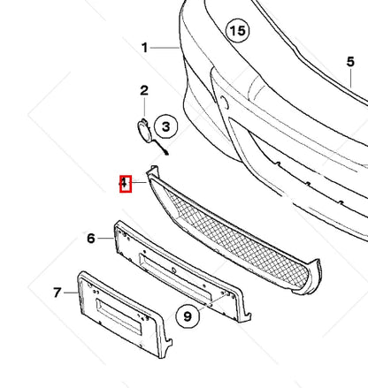 NEW BMW M3 COUPE E46 FRONT BUMPER LOWER GRILLE M 51112694724 ORIGINAL