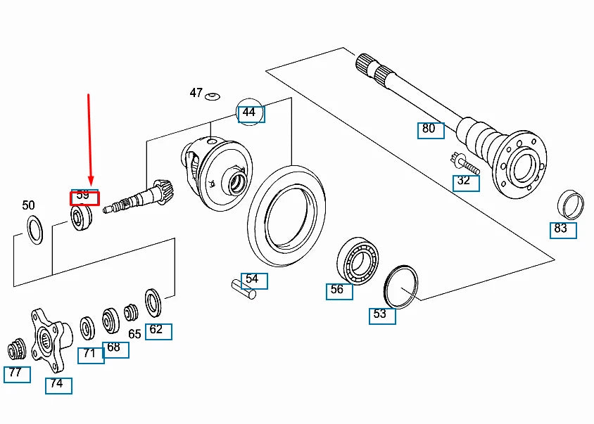 NEW MB SPRINTER 906 REAR DRIVE PINION TARERED ROLLER BEARING A0199816305