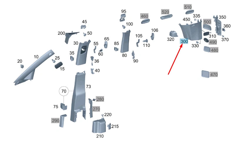 NEW MERCEDES-BENZ VITO W447 RIGHT SIDE D-PILLAR TRIM A44769022259051 ORIGINAL
