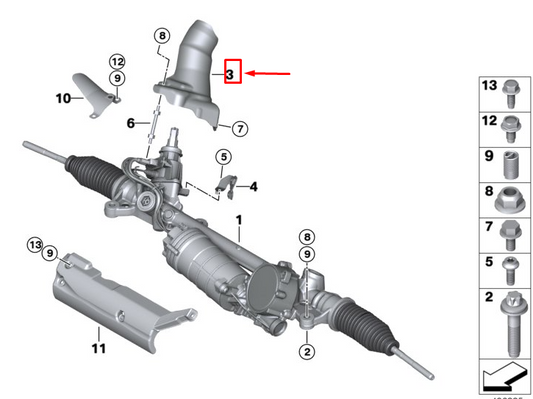 new bmw 3 g20 steering box heat resistant plate 32106880645 original