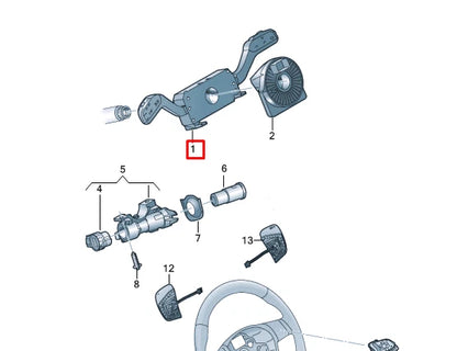 NEW VOLKSWAGEN TRANSPORTER T6 CRUISE CONTROL STALK KNOB 7E09535079B9 ORIGINAL