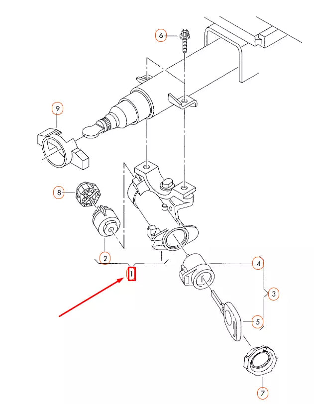 NEW AUDI A4 B7 IGNITION SWITCH WITH HOUSING LOCK 4B0905851Q ORIGINAL