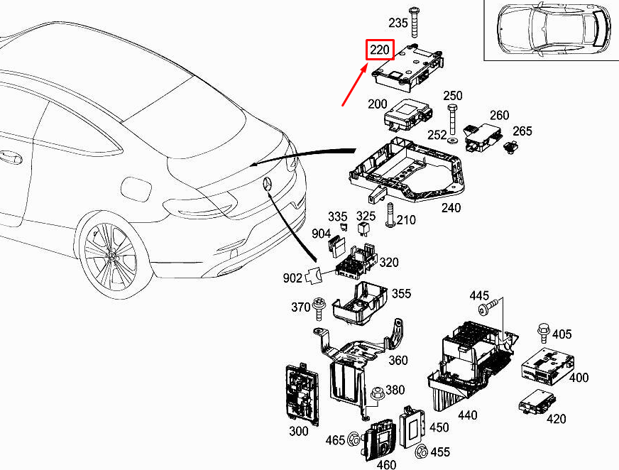 new mercedes-benz c coupe c205 distress call control unit a2229000818 original